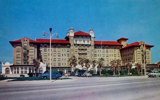 A vintage picture of the Hotel Galvez in Galveston, TX
